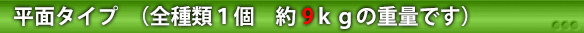 平面タイプ (全種類1個 約9kgの重量です)